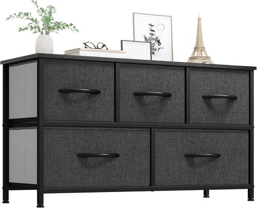 Elegant black drawer dresser - elegant, 5-drawer